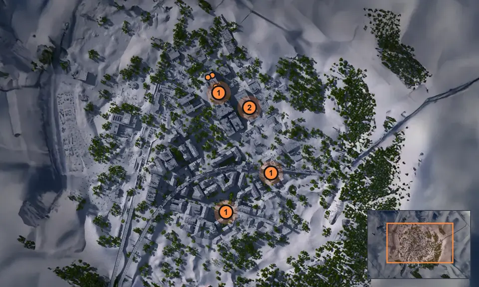 Buried City: puntos de la misión en el mapa