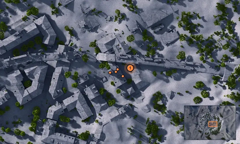 Buried City: quest spots on the map
