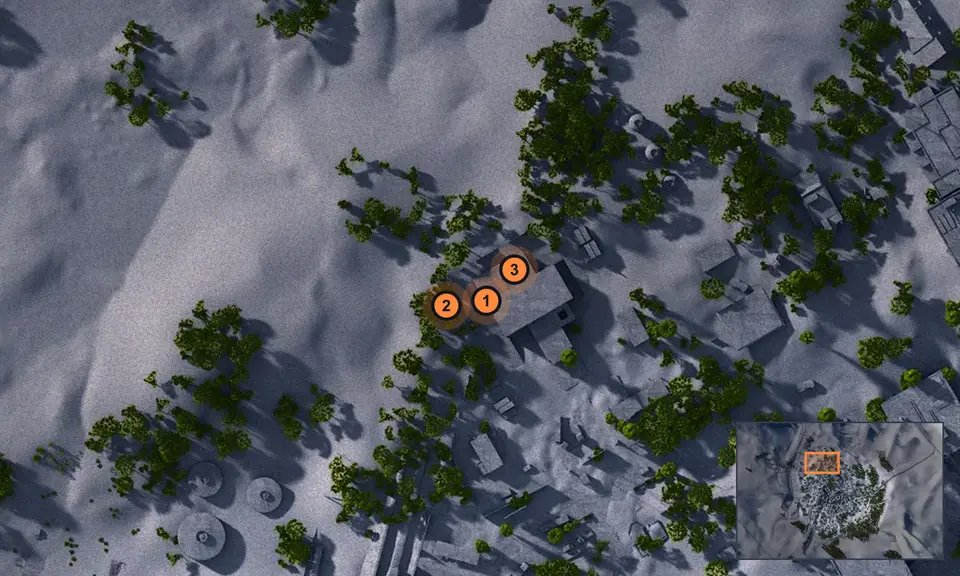 Buried City: quest spots on the map