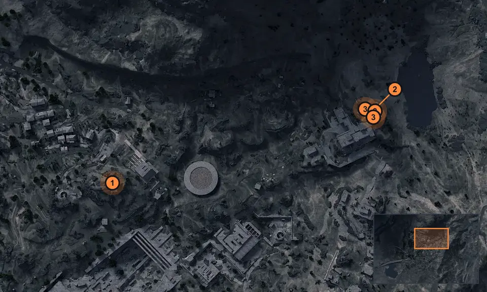 Blue Gate: quest spots on the map