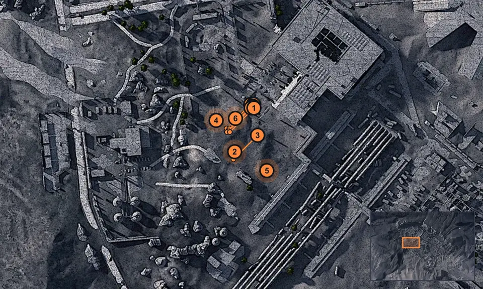 The Spaceport: quest spots on the map